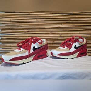 Nike Air Max 90 Leather GS - Sesame Red Clay Youth Size 5 Very Good Cond - Rare